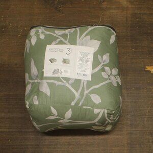 Hallmart Wallis 3-Piece Reversible Comforter Set Green King / Cal King